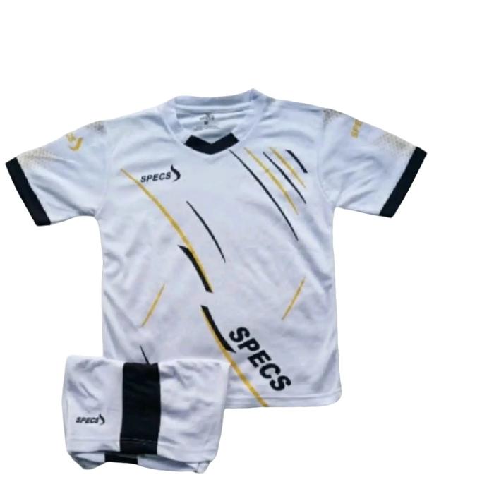 SPECS Baju Bola Anak-Anak Setelan Kaos Futsal SD/SMP Terbaru Outdoor Sport Putih dengan Desain Kunin