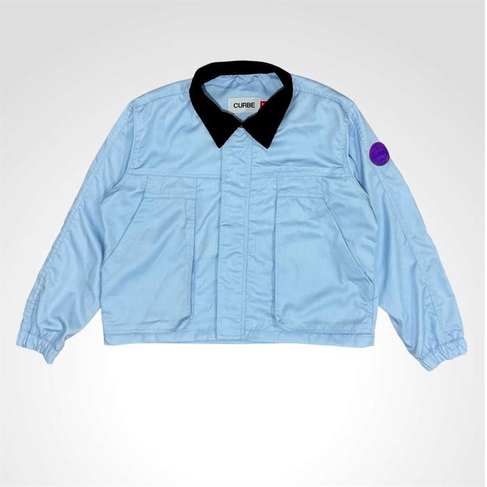 Jaket Potongan Nigoits Warna Langit Biru dengan Lengan Panjang - Zipper, Parka, Basic, Atasan, Wanit