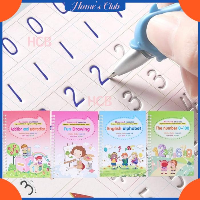 HCB Buku Ajaib Belajar Menulis Anak / Practice Writing Copy Book / Latihan Menghitung Menggambar Tul