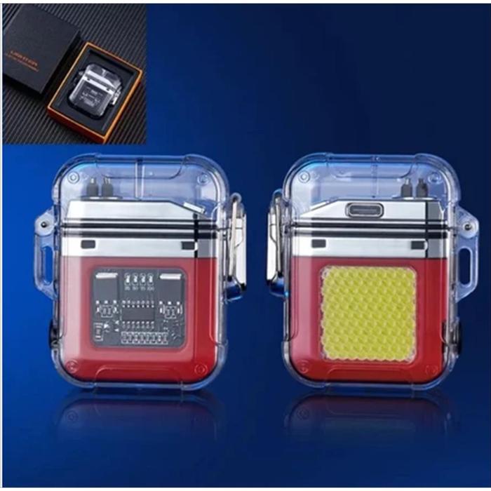 Korek Elektrik - Korek tahan angin - korek plus senter Electric Lighter Plasma USB Rechargeable