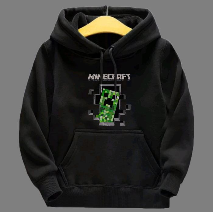 BYWEN HOODIE PRIA HITAM FLEECE TEBAL CREEPER