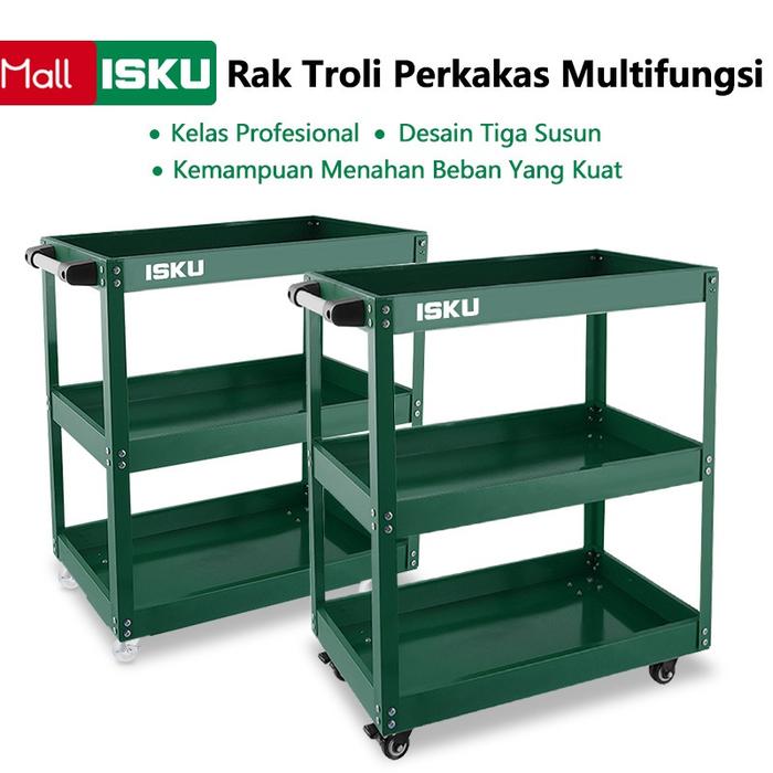 ISKU TROLLIES BENGKEL RAK 3 SUSUN TROLLY TROLLEY PERKAKAS TOOLS TOOL CART RAK /ALAT PERKAKAS TROLLY 