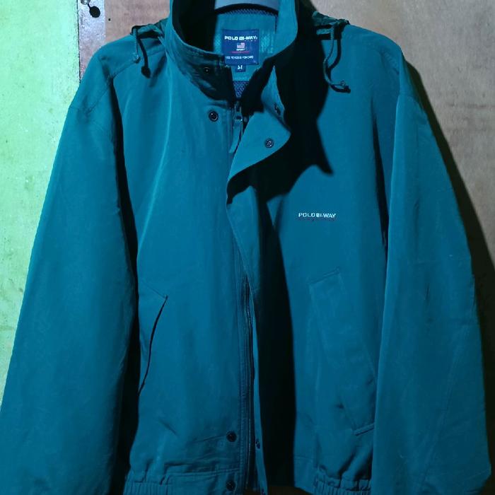 Winbreaker Jaket Polo Bi-Way Hidden Hoodie