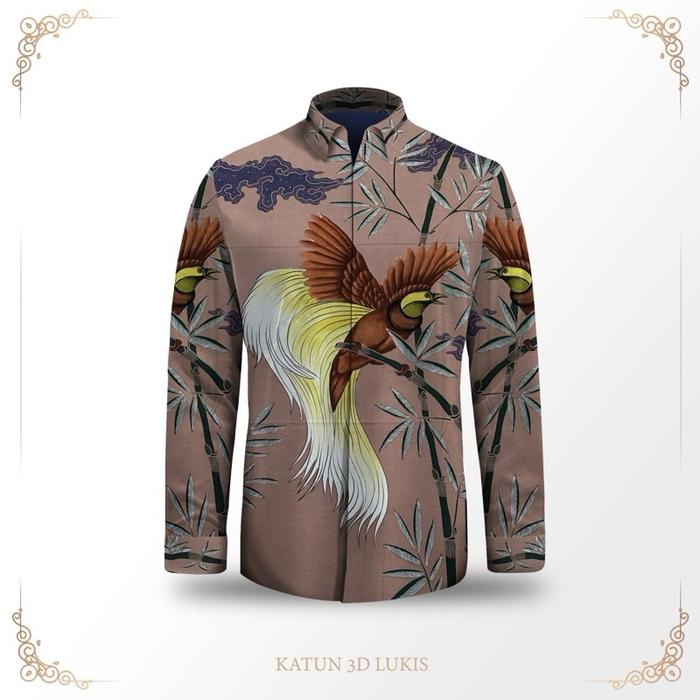 Kain batik tulis katun lukis cendrawasih exclusive kemeja batik pria - SABRANG LOR BATIK KL19