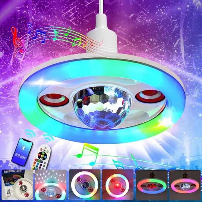 Smart LED Round Ceiling Light Bluetooth Speaker Music Night Light E27