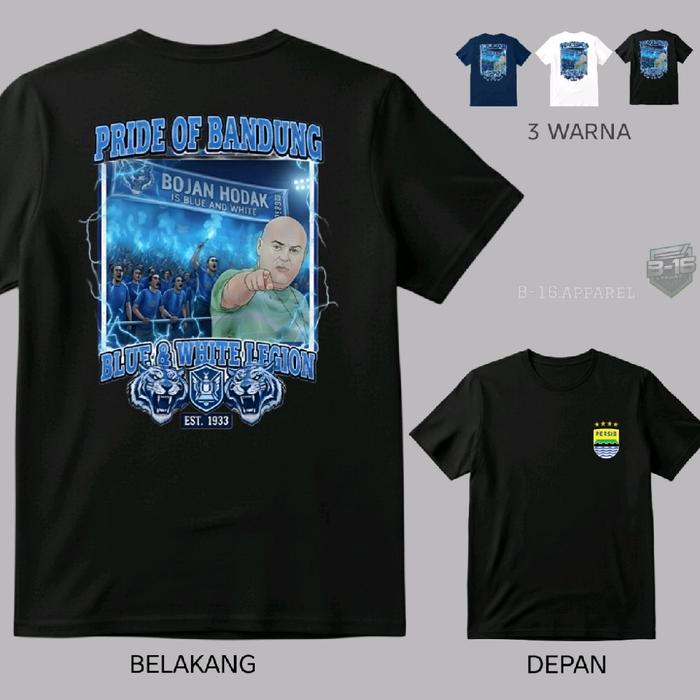Kaos Anak PERSIB Bojan Hodak - Pride of Bandung Blue & White Legion - Bahan Adem Cotton Combed (1-12