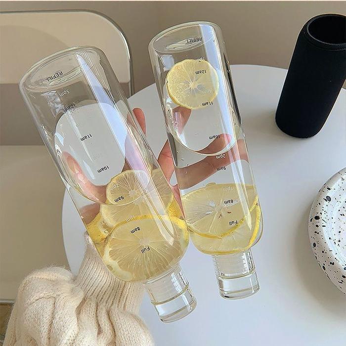 HO Botol Minum Aesthetic 500ml & 750ml Water Bottle Botol Bening Estetik 750ML Botol Minuman Plastik