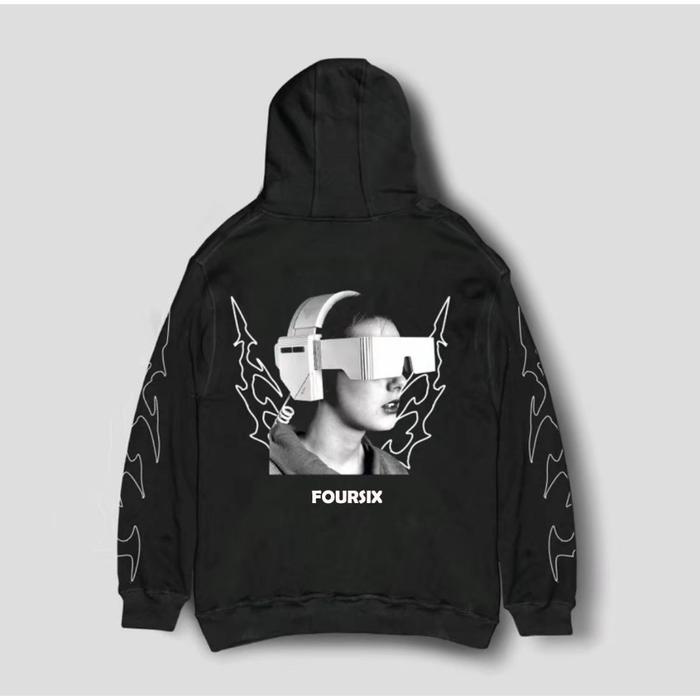 Switer Hoodie Pria dan Wanita HOODIE Human Retro tebal Gms280 Black Metal