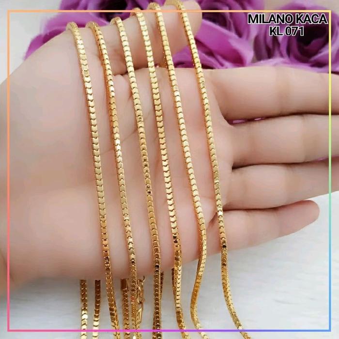 Titanium Kalung model italy santa dan milano kaca
