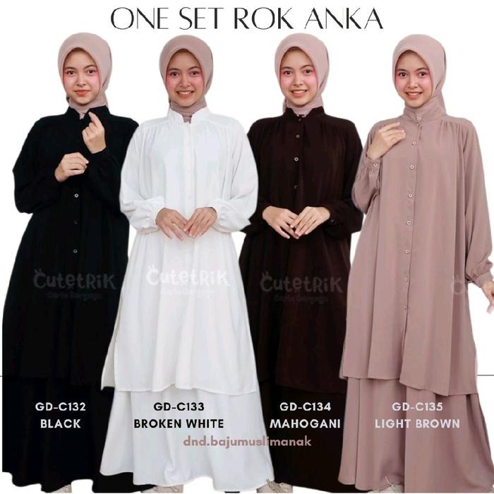 CutetRiK ONE SET ROK ANKA GD-C132 Black GD-C133 Broken White GD-C134 Mahogani GD-C135 Light Brown /