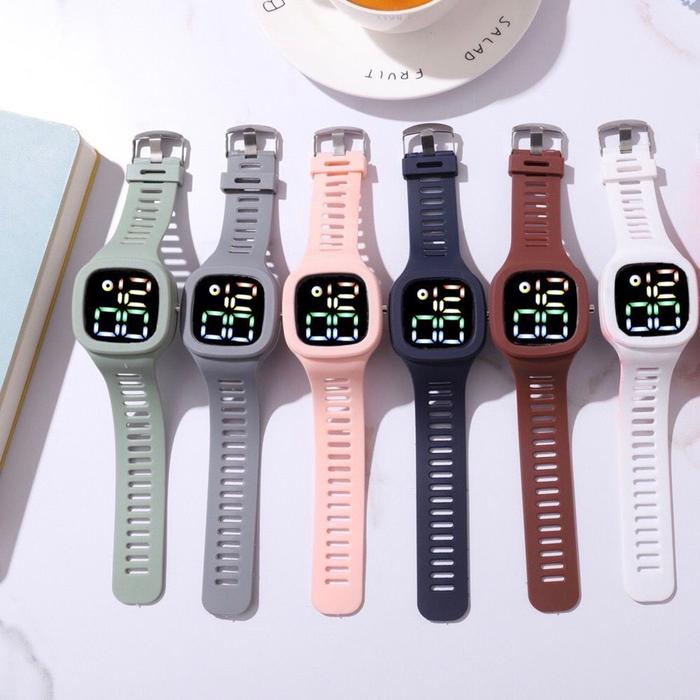BELI 1 BONUS 1 JAM TANGAN LED DIGITAL PRIA DAN WANITA LILO UNISEX TAHAN AIR STRAP KARET RUBBER Hitam