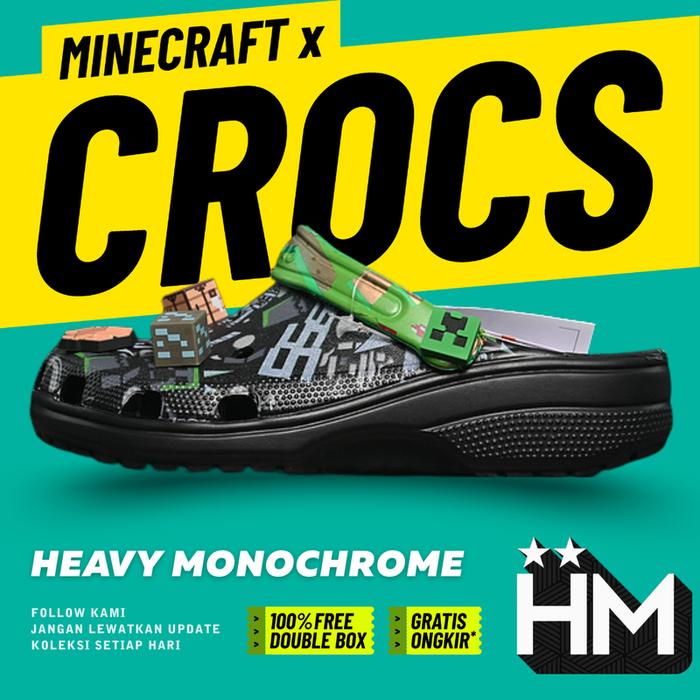 Minecraft x Crocs Classic Clog Black Green (Size M4-M11)