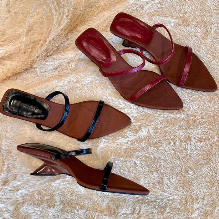 Heels wanita strap belakang Elegant Premium Nanjoier import China Hak ±3Cm - KML8533-3