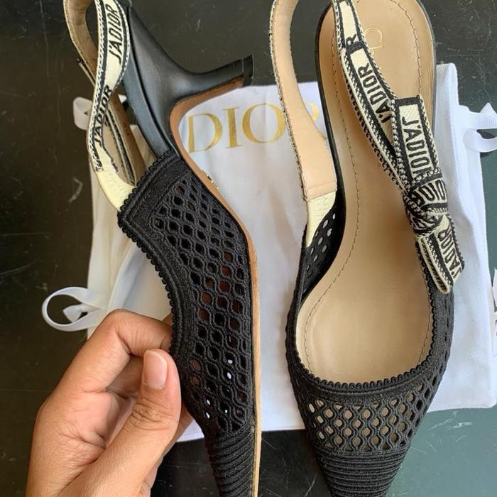 JD mesh kitten heels black