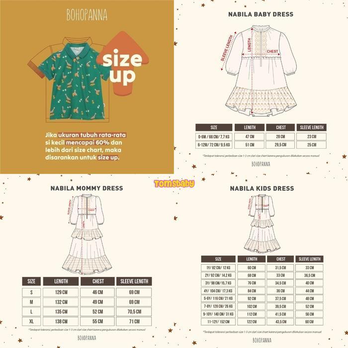 [TOMS] BOHOPANNA - Sarimbit Raya Idul Fitri Family Set SABILA -ZIDAN | NABILA Baby Kids Dress | INAY