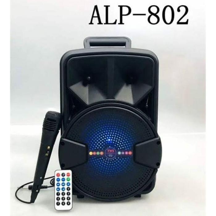 SPEAKER BLUETOOTH TWS + MIC ALP-802 8 INCHI PORTABLE SPEAKER ALP 802