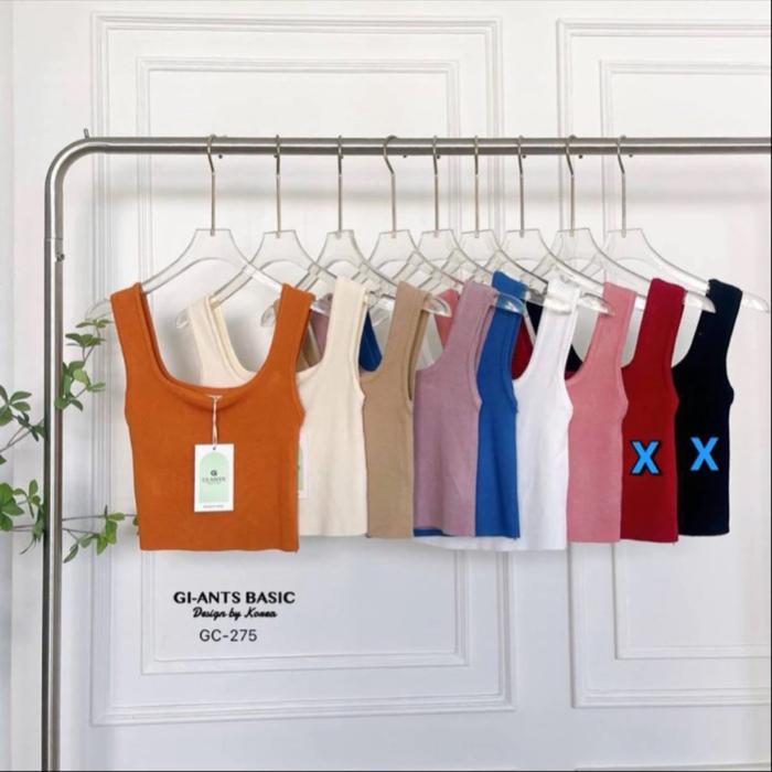 GIANTS TANKTOP CROP 006 BASIC WANITA KATUN KOREAN
