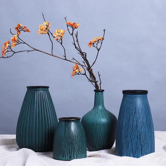 Vintage Glass Vase Hydroponic Aqua European Scandinavian Clay Pot