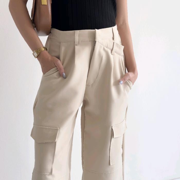 [clo.attention] Rizz pants celana cargo panjang wanita