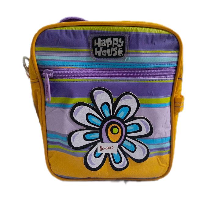 Happy House Tas Selempang Anak dengan Desain Bunga Warna-warni dan Zipper