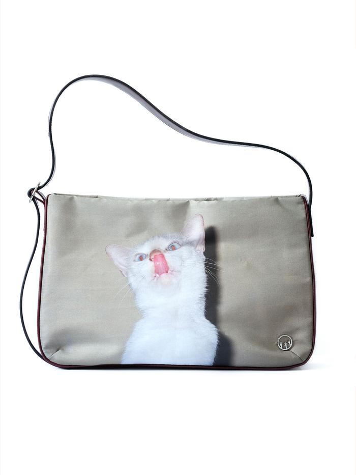 WYL S 313 - POST Scipaprock Laptop Sling Bag Burgundy Synthetic Leather x Digital Print on Nylon