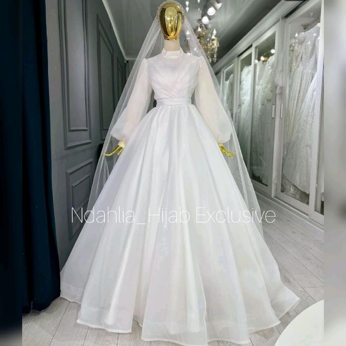 GAUN PENGANTIN TURKI PREMIUM FULL SET GAUN,VEIL,JILBAB,CADAR, DRAPEY HIJAB