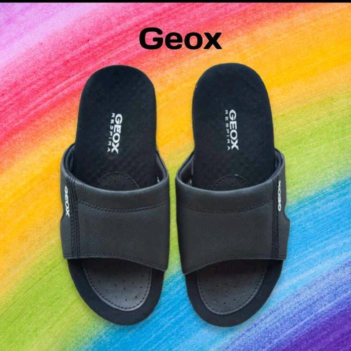 Sandal geox kulit , sandal selop geox , sandal slop geox , sandal kulit geox , sandal slip on pria ,