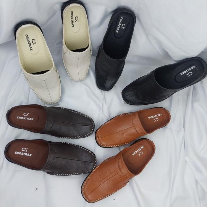 Promo !! Sepatu Casual Pria Bustong Crostrax Kulit aSLI (Sepatu Casual, Sepatu Kerja, Sepatu Jalan, 