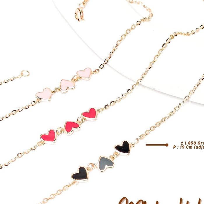 Gelang fashion love serut variasi cat kadar 375 8k