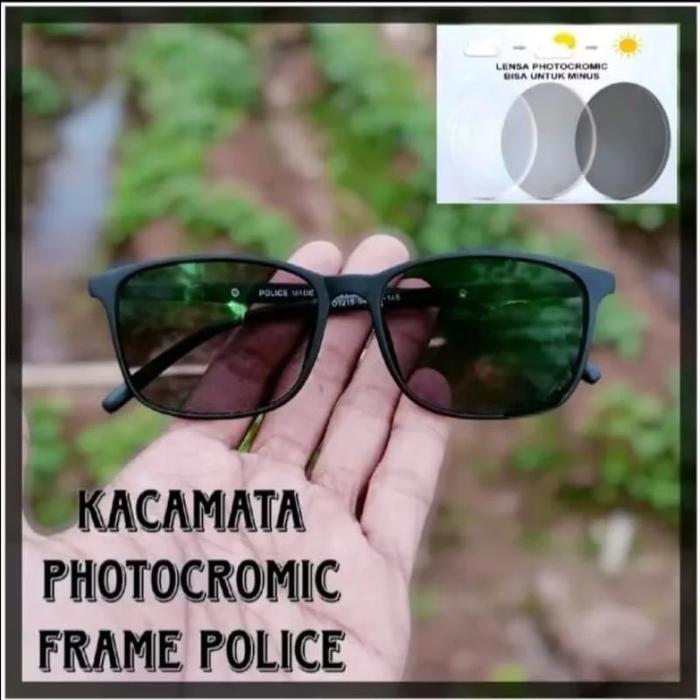 Kacamata Progresif Photocromic Baca dan Jalan Frame Police