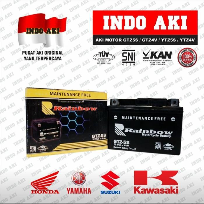 Aki Motor Murah Accu Aki Kering Motor Rainbow Gtz-5S Gtz5 Gtz5S Gtz 5S Berkualitas