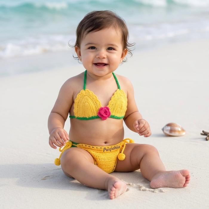 Bikini Anak one set bikini rajut