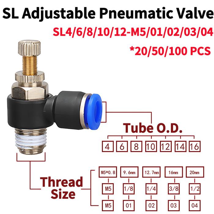 Pipe Pneumatic Fitting Regulator Valves, Pneumatic Air Flow Speed
