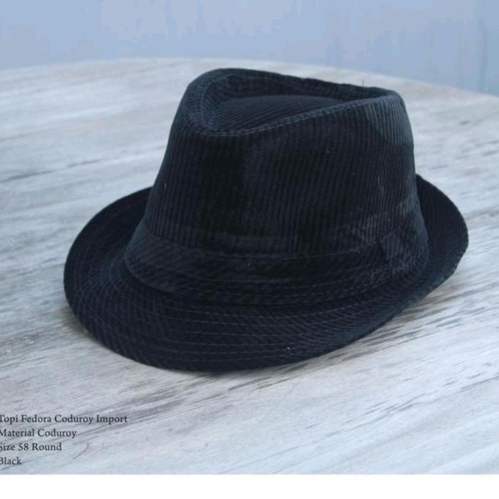 Topi Pedora Woll Topi Pedora Codoray-Hitam