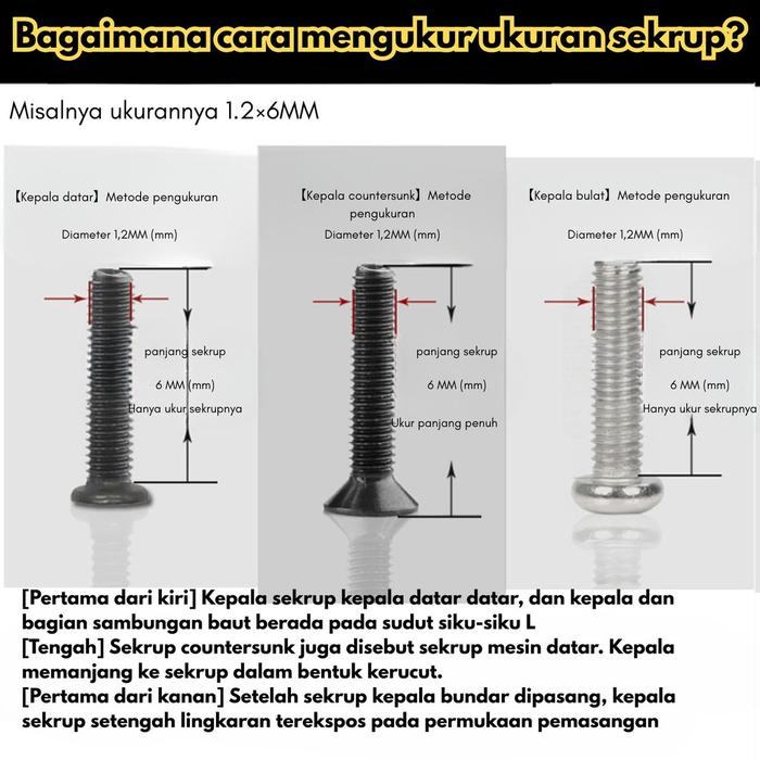 Set Baut Skrup Mini Untuk Laptop Hp Notebook Universal Asus Lenovo Acer Dell Hp Screw Sekrup Set Br1