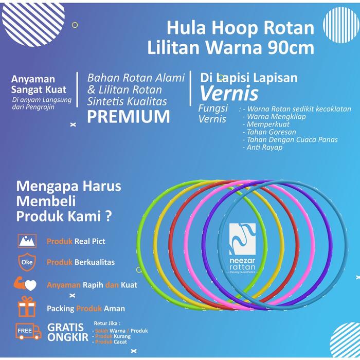 Hulahop / Hula Hoop Rotan Warna