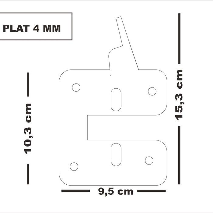 Plat Besi Hitam 4 MM Laser Cutting Custome