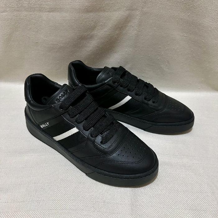 Bally Rebby Leather Sneakers Black White Original Authentic 100% - Sepatu Pria