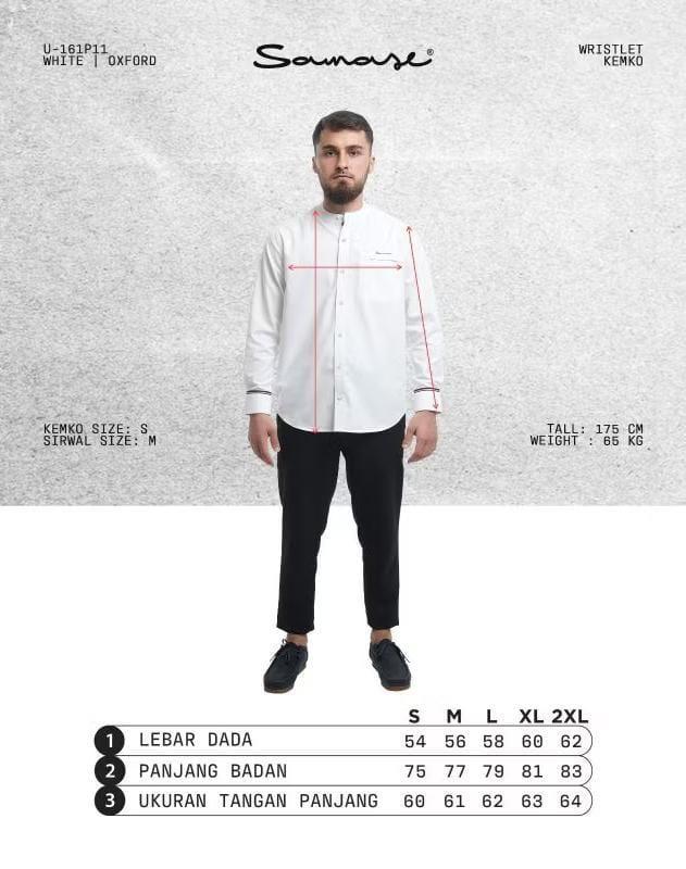 SAMASE Kemko Twin Stitch U164P Kemeja Koko Pakaian Pria Dewasa Atasan Muslim Laki-laki Samase Offici