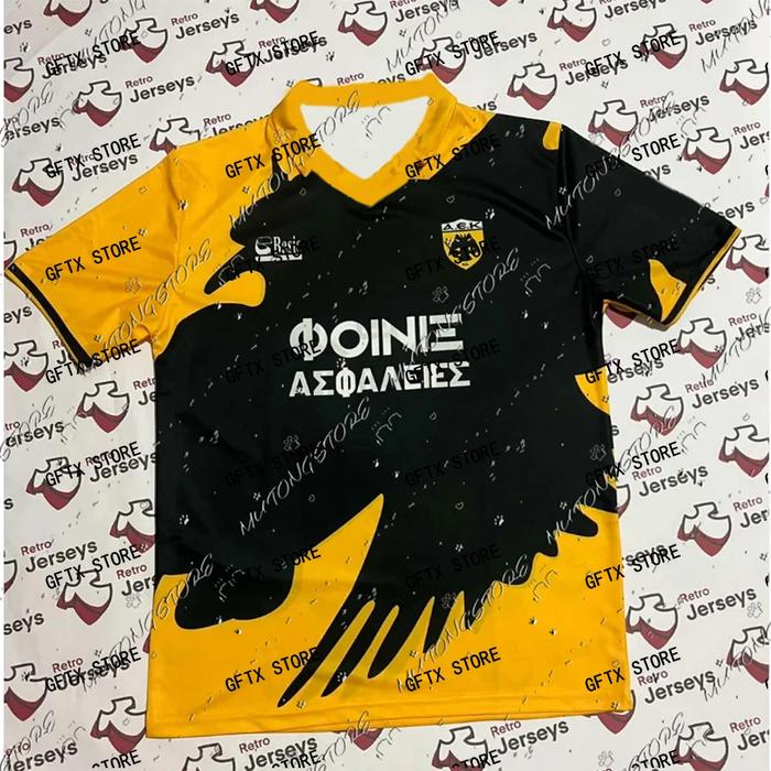 AEK Athens Shirt 1994-1995 Cup - Retro Jerseys, φανελα αεκ Men 3d Print Sport Jersey