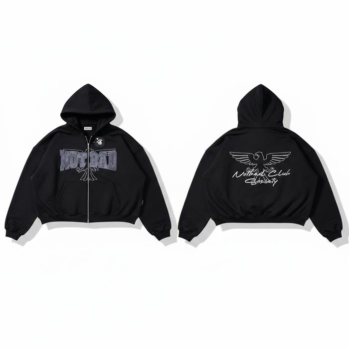 jaket zip hoddie Notbadclub - ELVAR | Hoodie Zipper Boxy Oversized Leopard