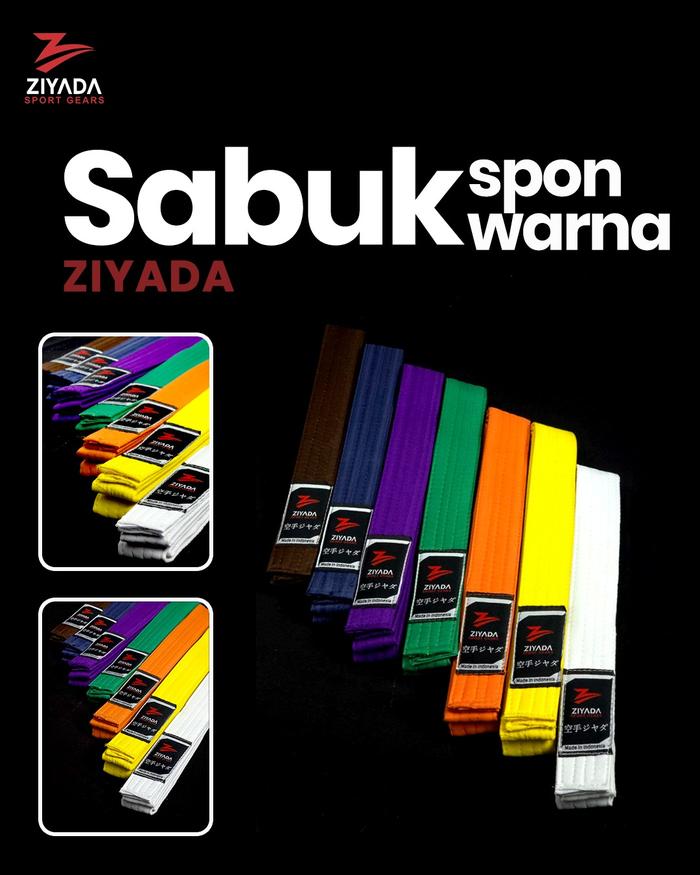 SABUK KARATE MERK ZIYADA, SABUK SPON WARNA ZIYADA