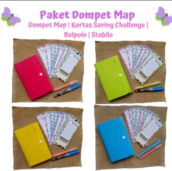 Paket Set Dompet Map Menabung Kartu Saving Challenge