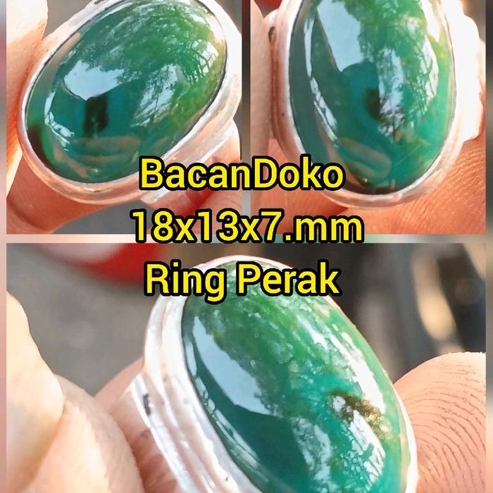 Cincin Batu Bacan Doko Majiko Asli Natural Ring Perak Kualitas Super