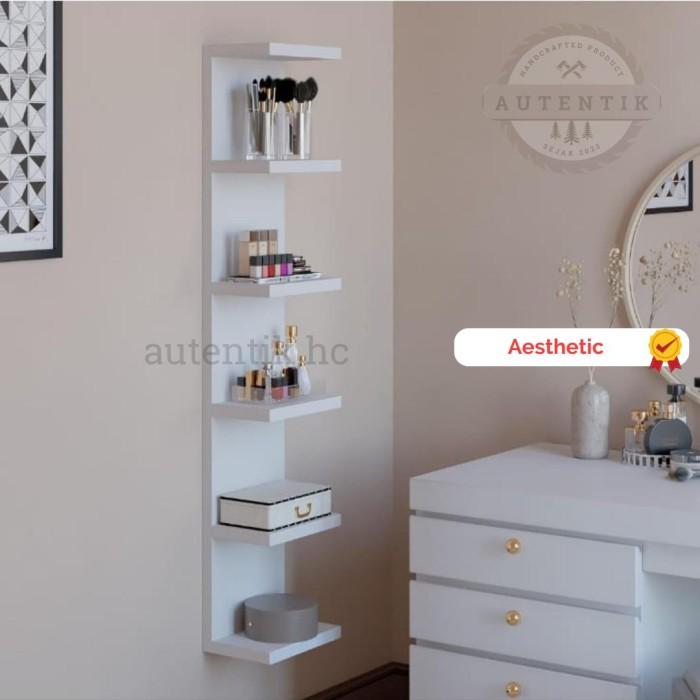 OKERO Rak Susun Kosmetik Skincare 6 Tingkat Tempel Dinding Minimalis