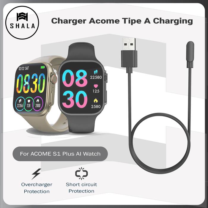 Kabel Charger ACOME S1 Plus Smartwatch Tipe A Charging