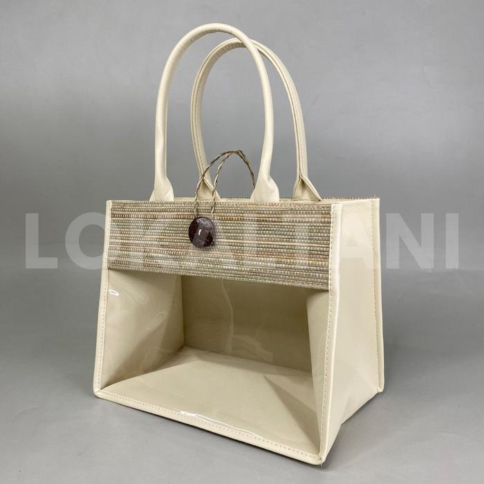 Tas Hampers Mendong / Tas Pandan Mika / Tote Bag Mika Kecil