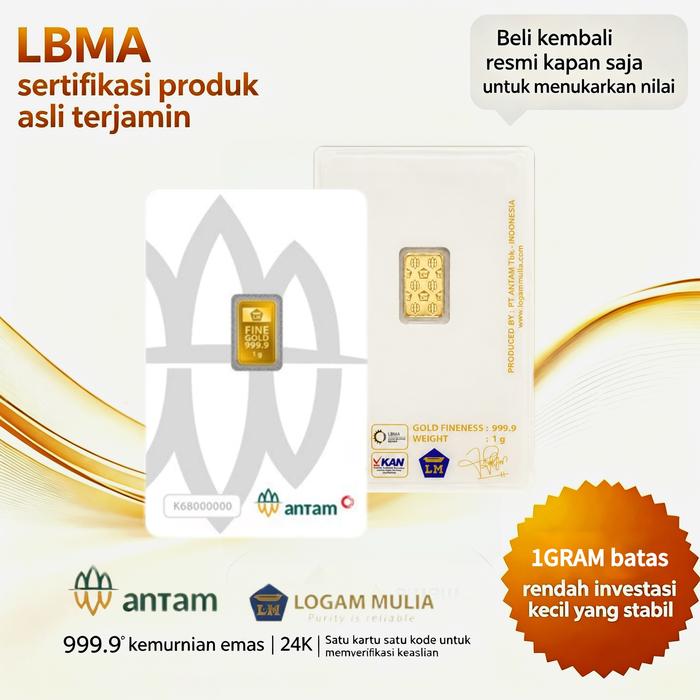 Antam new style Hartadinata 1 Gram Logam Mulia Emas Barang mewah Hadiah ulang tahun