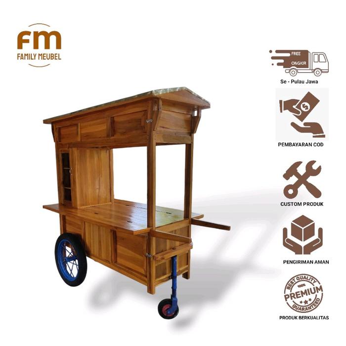 GEROBAK ANGKRINGAN MODEL RAK KACA