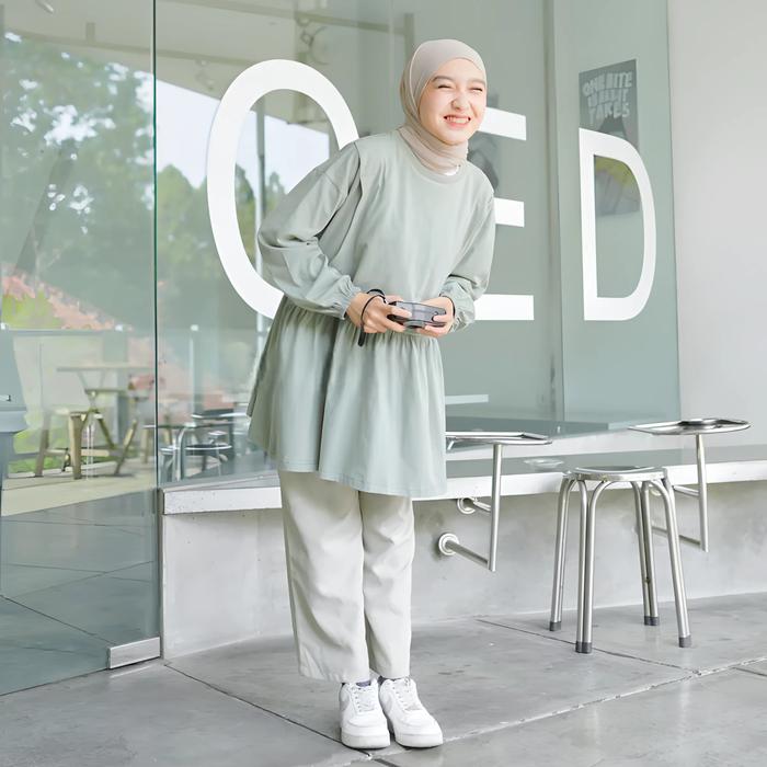 BAJU BUSUI FRIENDLY - Ruffle Top Busui dan Nonbusui Atasan Wanita Blus Oversize Kaus Katun Ootd Polo